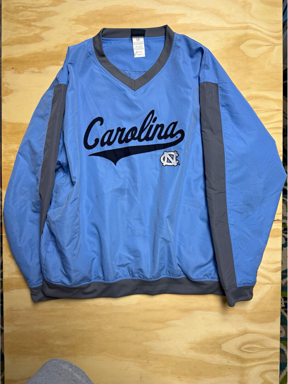 Knights Apparel North Carolina Tar Heels UNC Pullover Jacket Blue Gray Size L